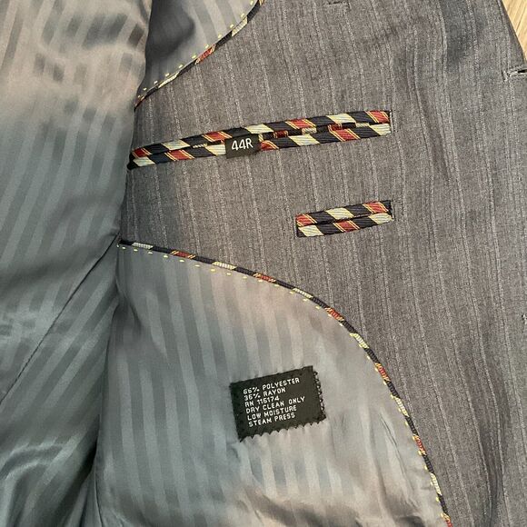 Bocaccio Uomo‎ 44R 38x30 2Pc Dark Gray 3 Button Suit Jacket Pleated Front Pants - Picture 5 of 15